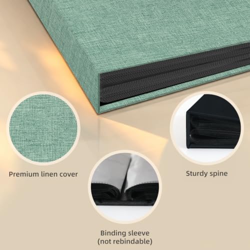 Popotop Photo Album 4x6 100 Pockets for Wedding Gifts,Linen Hardcover Picture Albums for Family Anniversary Baby Vacation Pictures - Image 4