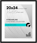 Americanflat 20x24 Poster Frame - Matted to 16x20 - Slim Molding - Black by Americanflat