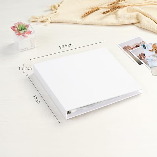 Mublalbum 8x8 Inch 3 Ring DIY Scrapbook Photo Album 40 Pages, White - Image 2