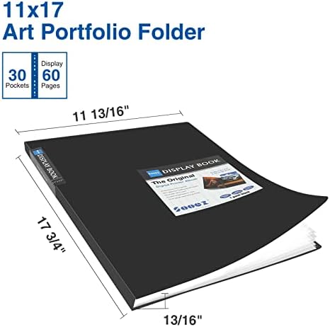 Sooez Art Portfolios 11x17, Portfolio Folder with 30 Pockets & Black Inner - Image 6