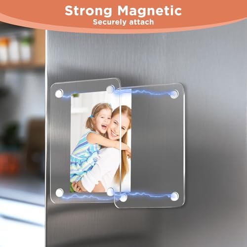 20 Pack Acrylic Fridge Magnetic Frame, Double Sided Clear Frameless Refrigerator Magnet Photo Picture Frame for Fujifilm Instax Mini, 2.36 x 3.54 Inch - Image 4