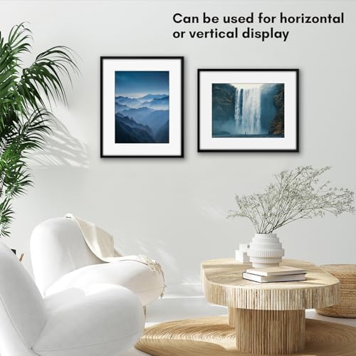 Americanflat 13x16 Picture Frame - Matted to 9x12 - Slim Molding - Black - Image 4