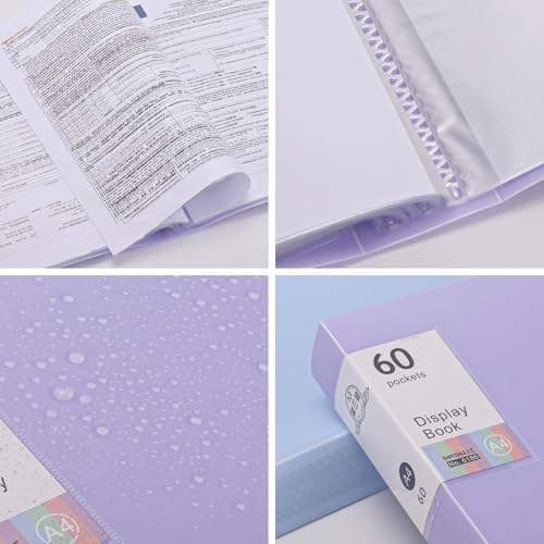 2Pcs Binder with Plastic Sleeves，A4 Art Portfolio Display 120 Pages, Portfolio Folder for Certificate Binder Organizer - Image 3