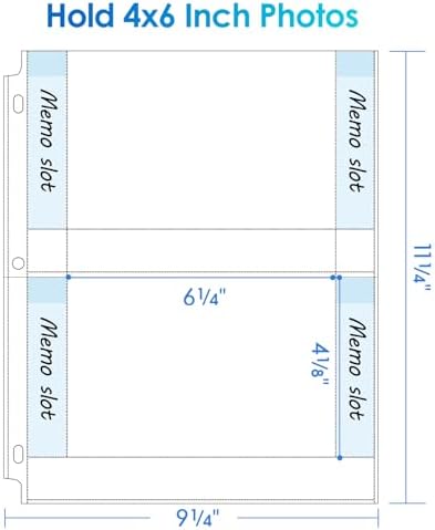 MaxGear 120 Pack 4x6 Photo Sleeves for 3 Ring Binder (480 Picture),2 Pocket - Image 3