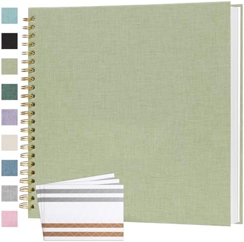 Scrapbook Photo Album 12x12 Inches 80 Pages Linen Cover GrassGreen by Bonyomor