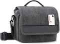 Besnfoto Camera Bag Purse Small Messenger Shoulder Bag for Mirrorless DSLR Camera Waterproof Canvas Compact Photography Case, Black Gray by Besnfoto
