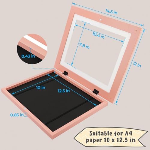 8 Pack 10x12.5 Front-Opening Kids Artwork Frames Changeable (Pink) - Image 3