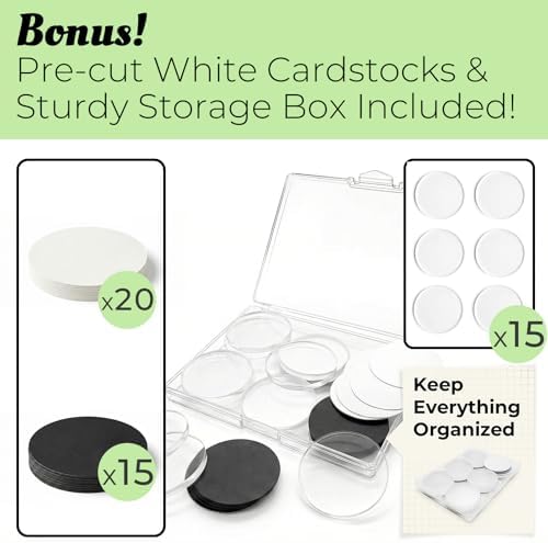 15 Pack Round Clear DIY Fridge Magnets for Whiteboard & Fridge - Self Adhesive Blank Acrylic Craft Kit with Paper Inserts. Mess-Free Art Supplies & Personalized Refrigerator Magnets - Image 6