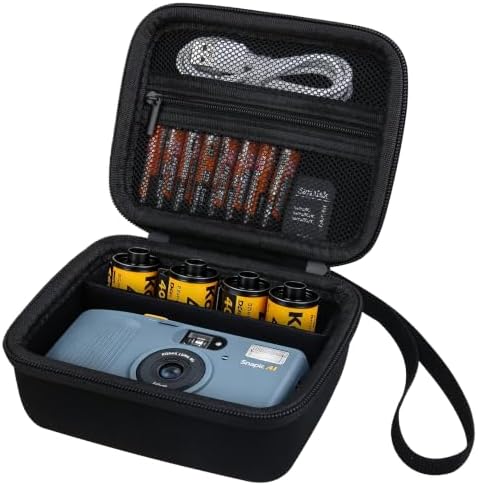 RAIALL Case for KODAK Snapic A1 35mm Film Camera and KODAK Film, Black | Hard Carrying Case Protective Travel Bag for Kodak Ultramax 400 35mm Color Print Film, Mesh Pocket for Batteries by RAIALL