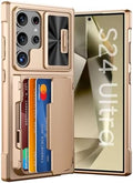 GooseBox for Samsung Galaxy S24 Ultra Wallet Case with RFID Blocking Card Holder, Camera Cover, Kickstand, Full Body Shockproof Case for S24 Ultra 6.8Inch 2024 for Women Men-Champagne Gold(Upgraded) by GooseBox