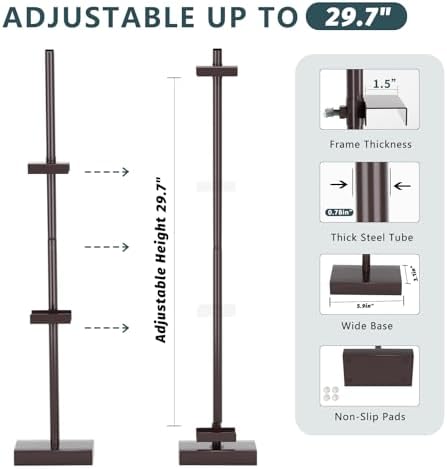 31.5"H Adjustable Tabletop Picture Frame Stand, Tabletop Easel Stand, Brown - Image 5
