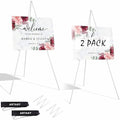 ARTASY 63" Easel Stand for Wedding Signs, White, 2 Packs with Carry Bags by ARTASY