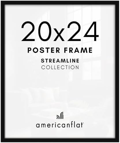 Americanflat 20x24 Poster Frame - Slim Molding - Black by Americanflat