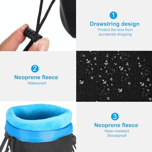 PATIKIL Camera Lens Bag 3" ID x 3.9" H Drawstring Lens Pouch 2Pcs - Image 4