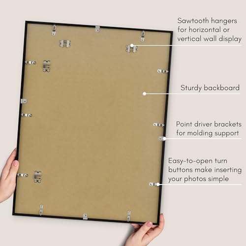 Americanflat 20x26 Poster Frame - Matted to 11x14 - Slim Molding - Black - Image 6