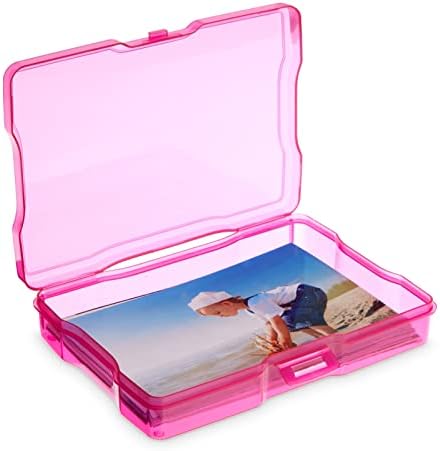 Paper Junkie Photo Storage Box - 4 x 6 in Clear Plastic & 6 Multicolor Inner Cases - Snap-Close Photo Storage Containers & Sticker Box - Image 4