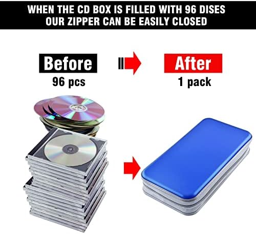 96‑Capacity Hard Plastic CD/DVD Binder for Car, Home & Travel - Image 4