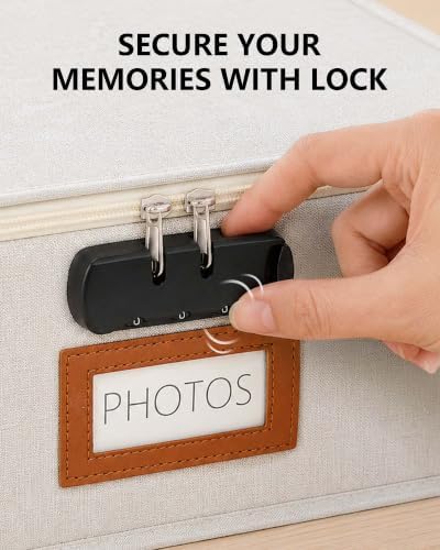 HULISEN Photo Storage Box with Lock, Photo Organizer for 2000+ 4x6 Pictures - Image 2