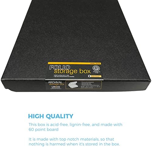 Lineco Clamshell Archival Storage Box, 16.5x20.5x1.75 Inch, Black - Image 3