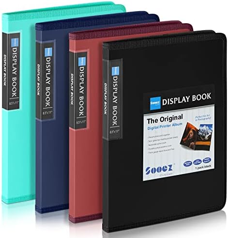 Sooez 30-Pocket Binder with Plastic Sleeves 8.5x11,Heavy Duty Art Portfolio by Sooez
