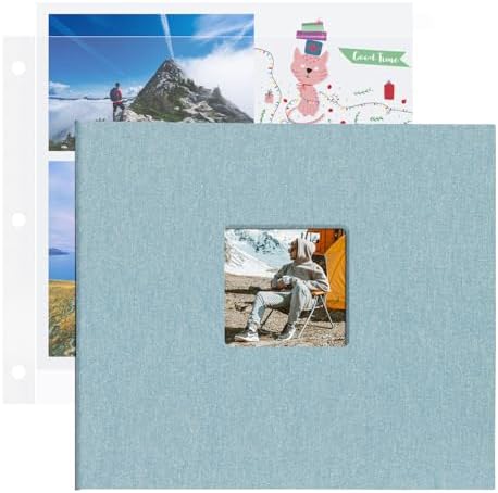 1DOT2 12x12 Inch 3 Ring DIY Scrapbook Photo Album, Cyan Blue by 1DOT2