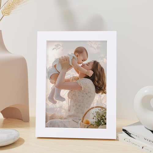 Vittanly 5x7 Picture Frame Made of Solid Wood for Wall or Tabletop, White - Image 4