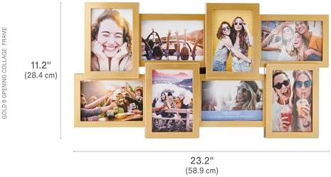MELANNCO Collage Picture Frame for Wall, 24x12 Inch Gold Photo Collage Frame with 8 Openings for Four 6x4 and Four 4x6 Photos, Staggered Multi-Photo Display, Sawtooth Hangers Included - Image 2