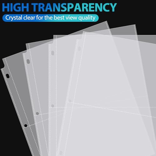 Feifeiya Feifeiya 150 Pack 5 x 7 Photo Sleeves for 3 Ring Binder(for 600 Pictures) archival Photo Page Protectors Holds Clear Plastic Refill Pages Plastic Album Refill Pages - Image 5