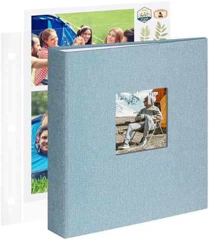 1DOT2 8.5x11 Inch 3 Ring DIY Scrapbook Photo Album, Cyan Blue by 1DOT2