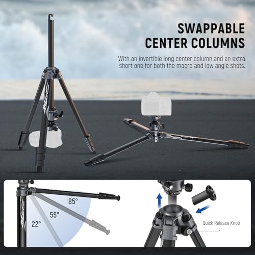 NEEWER LITETRIP LT07 61" Aluminum Travel Tripod for Camera - Image 4