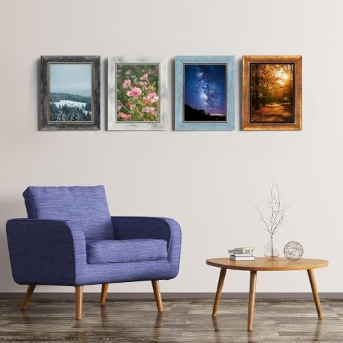 XUANLUO 6x8 Picture Frames Set of 4,Rustic Retro Photo Frame(Mix Color) - Image 5