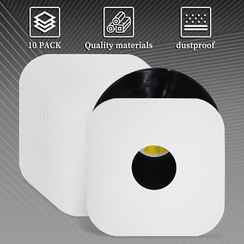 12″ Vinyl Record Inner Paper Sleeves White Kraft Paper for 33 RPM - 10 Pcs - Image 3