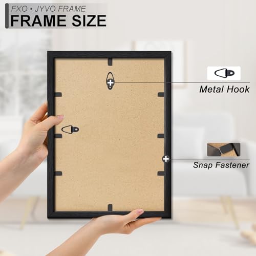 Fxojyvo 11x13 Picture Frame Set of 2 Black Engineered Wood Wall Hanging - Image 6