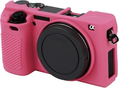 Camera Case for Sony Alpha A5000 A5100, Fullbody Soft Silicone Protective Cover Housing Rubber Shockproof Dustproof Body Skin for Sony Alpha A5000 A5100 ILCE-5000 Digital SLR Camera Bag Rose Red by Unknown