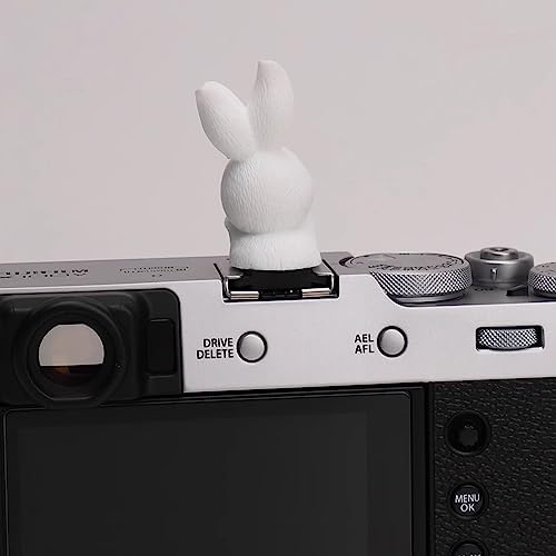 ZOSTLAND Lovely SLR Camera Hot Shoe Boot Cover Cap,White Shoe Protector,Compatible with Sony Fuji Canon Nikon Pentax Leical (2pcs Rabbit) - Image 3