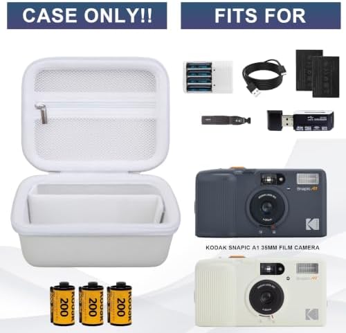 BOVKE Hard Carrying Case for KODAK Snapic A1 35mm Film Camera, White - Image 2