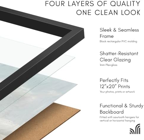 Americanflat 12x20 Poster Frame - Slim Molding - Black - Image 5
