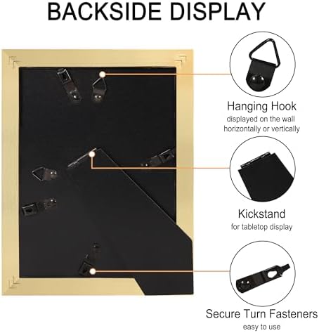 5x7 Picture Frame Set of 4 with Real Glass, Wall & Tabletop Display - Image 6