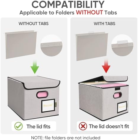 BALEINE File Organizer Box with Lid, Collapsible Hanging File Storage Box - Image 5