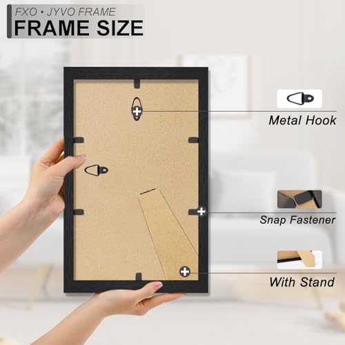 6x11 Picture Frame Set of 2 Black Engineered Wood Tabletop/Wall Hanging - Image 6