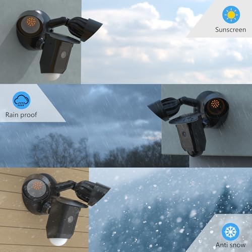 Sun Rain Shade Camera Cover Compatible with R-ing Floodlight Cam Wired Plus, for R-ing Floodlight Outdoor Weather-Resistant Rain Shield Accesorios (Black) - Image 6