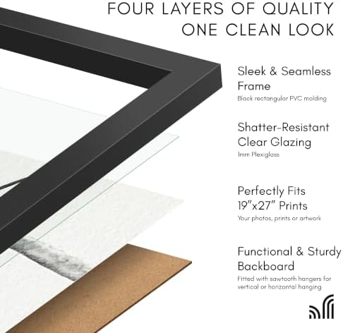 Americanflat 19x27 Poster Frame - Slim Molding - Black - Image 5