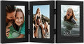Americanflat 5x7 Hinged Triple Picture Frame - Engineered Wood - Black by Americanflat
