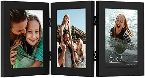 Americanflat 5x7 Hinged Triple Picture Frame - Engineered Wood - Black by Americanflat