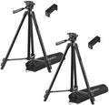 Ravelli APLT3 53" (2-Pack of Tripods) Light Weight Aluminum Tripod, with Two Carrying Bags and Two Universal Smartphone Mount Adapters by Ravelli