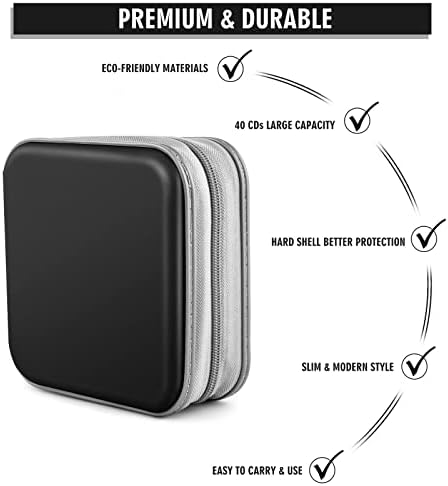 40‑Capacity Hard Plastic CD/DVD Binder for Car, Home & Travel - Image 3
