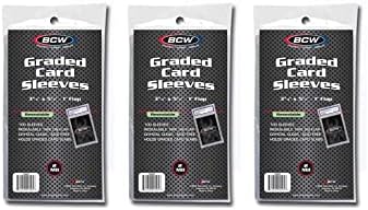 BCW Resealable Graded Card Sleeves | 300 Pack | Universal Fit for PSA, Beckett, SGC & More | Acid-Free Archival Polypropylene | 3¾ x 5½ with 1” Flap by BCW