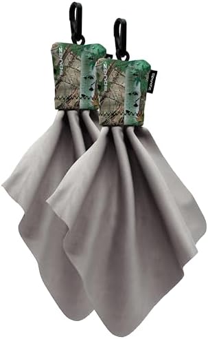 SPUDZ Classic Microfiber Lens Cleaner – Clip-On Pouch, Washable – for Binoculars, Scopes, Glasses, Screens | Classic | Alpine Mountain Camo, 6 x 6 Inch (2-Pack) by SPUDZ