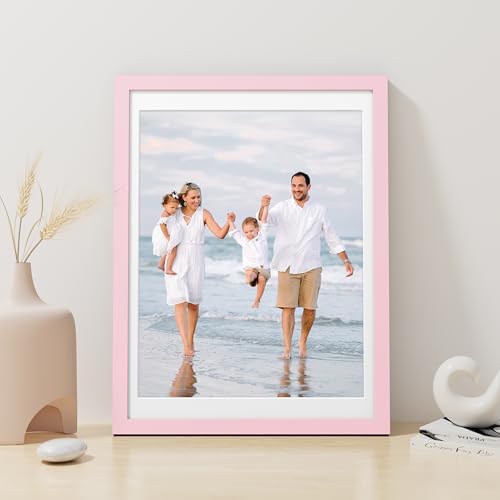 Vittanly 12x16 Picture Frame Made of Solid Wood for Wall Mounting, Pink - Image 4