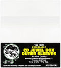Resealable CD Outer Sleeves - Holds 1 Jewel Box - Clear (100 Sleeves) by SquareDealRecordingsSupplies